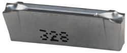 Iscar - DGR JS IC328 Grade, 0.122" Cutting Width, Carbide Cutoff Insert - 6° Right Hand Lead Angle, 0.0008" Cnr Rad, TiCN Coated, Double End - Eagle Tool & Supply