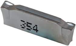 Iscar - DGR C IC354 Grade, 0.122" Cutting Width, Carbide Cutoff Insert - 6° Right Hand Lead Angle, 0.0079" Cnr Rad, TiCN Coated, Double End - Eagle Tool & Supply
