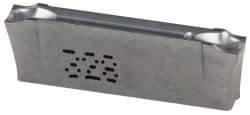 Iscar - DGR J IC328 Grade, 0.122" Cutting Width, Carbide Cutoff Insert - 6° Right Hand Lead Angle, 0.0079" Cnr Rad, TiCN Coated, Double End - Eagle Tool & Supply