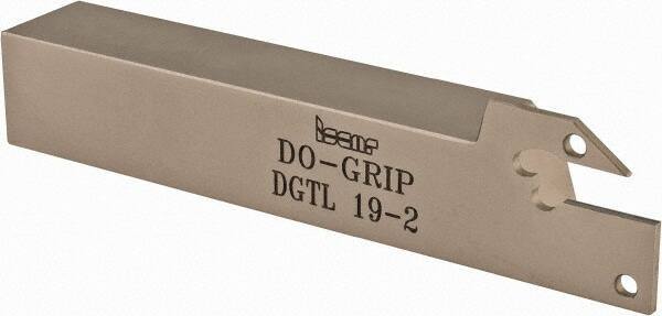 Iscar - External Thread, 0.69" Max Depth of Cut, 0.075" Min Groove Width, 4-1/2" OAL, Left Hand Indexable Grooving Cutoff Toolholder - 3/4" Shank Height x 3/4" Shank Width, DG.. Insert Style, DGT Toolholder Style, Series Do-Grip - Eagle Tool & Supply