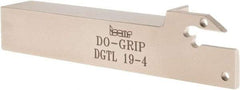 Iscar - External Thread, 1" Max Depth of Cut, 0.157" Min Groove Width, 4-1/2" OAL, Left Hand Indexable Grooving Cutoff Toolholder - 3/4" Shank Height x 3/4" Shank Width, DG.. Insert Style, DGT Toolholder Style, Series Do-Grip - Eagle Tool & Supply