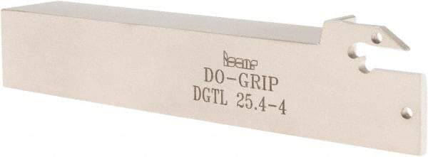 Iscar - External Thread, 1" Max Depth of Cut, 0.157" Min Groove Width, 6" OAL, Left Hand Indexable Grooving Cutoff Toolholder - 1" Shank Height x 1" Shank Width, DG.. Insert Style, DGT Toolholder Style, Series Do-Grip - Eagle Tool & Supply
