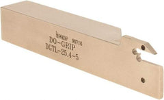 Iscar - External Thread, 1-1/2" Max Depth of Cut, 0.189" Min Groove Width, 6" OAL, Left Hand Indexable Grooving Cutoff Toolholder - 1" Shank Height x 1" Shank Width, DG.. Insert Style, DGT Toolholder Style, Series Do-Grip - Eagle Tool & Supply