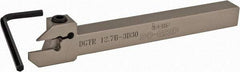 Iscar - External Thread, 0.591" Max Depth of Cut, 0.118" Min Groove Width, 5-1/2" OAL, Right Hand Indexable Grooving Cutoff Toolholder - 0.094 Seat Size, 1/2" Shank Height x 1/2" Shank Width, DG.. Insert Style, DGT Toolholder Style, Series Do-Grip - Eagle Tool & Supply