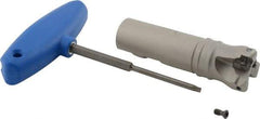 Iscar - 1-1/4" Cut Diam, 0.34" Max Depth of Cut, 1" Shank Diam, 4" OAL, Indexable Square Shoulder End Mill - S45MT1106, S90MT1106, R90MT43, R90MT1205, O45MT0505 Inserts, Weldon Shank, Series ChamMill - Eagle Tool & Supply