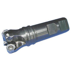 Iscar - 1-1/2" Cut Diam, 0.34" Max Depth of Cut, 1-1/4" Shank Diam, 4" OAL, Indexable Square Shoulder End Mill - S45MT1106, S90MT1106, R90MT43, R90MT1205, O45MT0505 Inserts, Weldon Shank, Series ChamMill - Eagle Tool & Supply