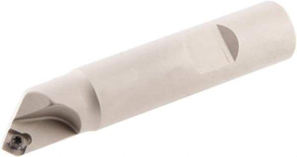 Iscar - 0° Lead Angle, 0.63" Max Cut Diam, 5/16" Min Cut Diam, 0.15" Max Depth of Cut, Indexable Chamfer and Angle End Mill - 1 Insert, SDMT..AD.N Insert Style, 3-1/4" Overall Length, Straight Shank, 45° Included Angle - Eagle Tool & Supply