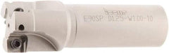 Iscar - 1-1/4" Cut Diam, 0.38" Max Depth of Cut, 1" Shank Diam, 3-3/4" OAL, Indexable Square Shoulder End Mill - S/Q/XPM. 1004.-HQ Inserts, Weldon Shank, 90° Lead Angle, Series Heliquad - Eagle Tool & Supply