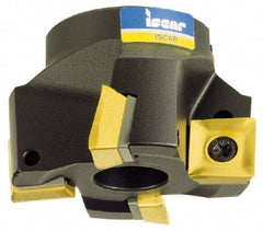 Iscar - 9 Inserts, 3" Cut Diam, 1" Arbor Diam, 0.38" Max Depth of Cut, Indexable Square-Shoulder Face Mill - 0/90° Lead Angle, 1-3/4" High, S/X/QPMT 1004... Insert Compatibility, Series F90SP - Eagle Tool & Supply