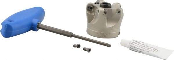 Iscar - 2" Cut Diam, 3/4" Arbor Hole, 0.343" Max Depth of Cut, 45° Indexable Chamfer & Angle Face Mill - 5 Inserts, O45MT\xB6R90MT\xB6S45MT\xB6S90MT Insert, Right Hand Cut, 5 Flutes, Series FCM - Eagle Tool & Supply
