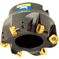 Iscar - 4" Cut Diam, 1-1/2" Arbor Hole, 0.343" Max Depth of Cut, 45° Indexable Chamfer & Angle Face Mill - 8 Inserts, O45MT\xB6R90MT\xB6S45MT\xB6S90MT Insert, Right Hand Cut, 8 Flutes, Series FCM - Eagle Tool & Supply