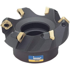 Iscar - 63.1mm Cut Diam, 22mm Arbor Hole, 6.5mm Max Depth of Cut, 45° Indexable Chamfer & Angle Face Mill - 4 Inserts, SE.. 12 Insert, Right Hand Cut, 4 Flutes, Series IscarMill - Eagle Tool & Supply