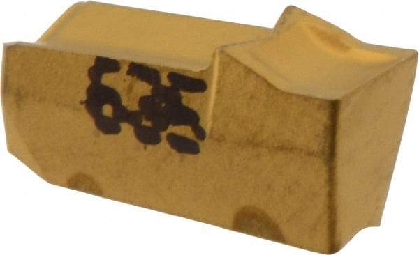 Iscar - 4GFF Grade IC635, 4mm Cutting Width Carbide Grooving Insert - Neutral, 0.25mm Corner Radius, TiN/TiC/TiN Finish - Eagle Tool & Supply