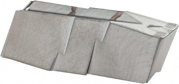 Iscar - 400040GIP E Grade IC328, 4mm Cutting Width Carbide Grooving Insert - 2.4mm Max Depth of Cut, Neutral, 0.4mm Corner Radius, TiCN Finish - Eagle Tool & Supply