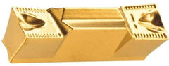 Iscar - 5005GRIP Y Grade IC418, 5mm Cutting Width Carbide Grooving Insert - 3mm Max Depth of Cut, Neutral, 0.5mm Corner Radius, Al2O3 Finish - Eagle Tool & Supply