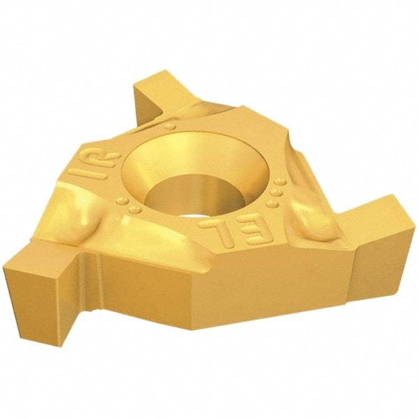 Iscar - 16ER/IL100GTGA Grade IC528, 1mm Cutting Width Carbide Grooving Insert - 1.55mm Max Depth of Cut, Left Hand, 0.1mm Corner Radius, TiCN/TiN Finish - Eagle Tool & Supply