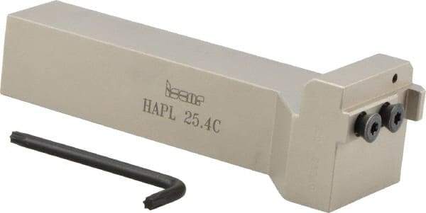 Iscar - 4.88" OAL, Left Hand Indexable Grooving Cutoff Toolholder - 1" Shank Height x 1" Shank Width, DGN/GRIP/HFPR Insert Style, HAP Toolholder Style, Series Heliface - Eagle Tool & Supply
