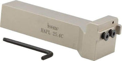 Iscar - 4.88" OAL, Left Hand Indexable Grooving Cutoff Toolholder - 1" Shank Height x 1" Shank Width, DGN/GRIP/HFPR Insert Style, HAP Toolholder Style, Series Heliface - Eagle Tool & Supply