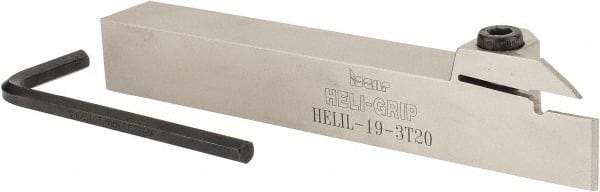 Iscar - HELI, External, Left Hand, 0.118 to 1/8" Groove Width, Indexable Grooving Tool Holder - GRIP 3.., HGN 30.. Insert Compatibility, 3/4" Shank Height, 3/4" Shank Width, 5-1/2" OAL - Eagle Tool & Supply