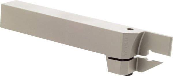 Iscar - HELI, External, Left Hand, 0.157 to 3/16" Groove Width, Indexable Grooving Tool Holder - DG.. 4003, GRIP 4.. Insert Compatibility, 3/4" Shank Height, 3/4" Shank Width, 5-1/2" OAL - Eagle Tool & Supply