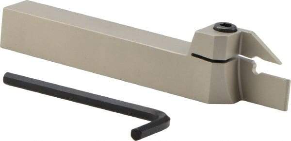Iscar - HELI, External, Right Hand, 0.157 to 3/16" Groove Width, Indexable Grooving Tool Holder - DG.. 4003, GRIP 4.. Insert Compatibility, 3/4" Shank Height, 3/4" Shank Width, 5-1/2" OAL - Eagle Tool & Supply