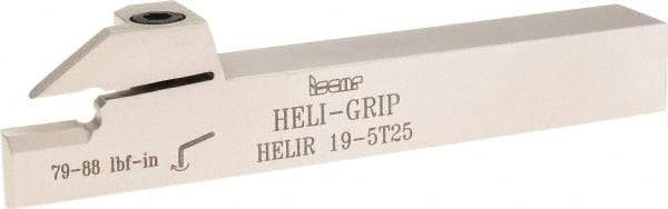 Iscar - HELI, External, Right Hand, 0.197" Max Groove Width, Indexable Grooving Tool Holder - DG.. 5003, GRIP 5.. Insert Compatibility, 3/4" Shank Height, 3/4" Shank Width, 5-1/2" OAL - Eagle Tool & Supply