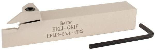 Iscar - External, Right Hand, HELI, 0.157" Min Groove Width, 0.187" Max Groove Width, Indexable Grooving Toolholder - 1" Shank Height, 1" Shank Height, 6" OAL, Through Coolant - Eagle Tool & Supply