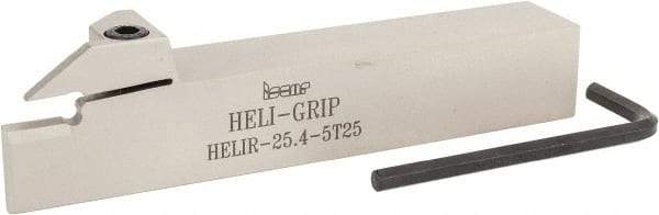 Iscar - HELI, External, Right Hand, 0.197" Min Groove Width, Indexable Grooving Tool Holder - 1" Shank Height, 1" Shank Width, 6" OAL - Eagle Tool & Supply