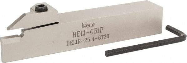 Iscar - HELI, External, Right Hand, 0.236 to 1/4" Groove Width, Indexable Grooving Tool Holder - 1" Shank Height, 1" Shank Width, 6" OAL - Eagle Tool & Supply