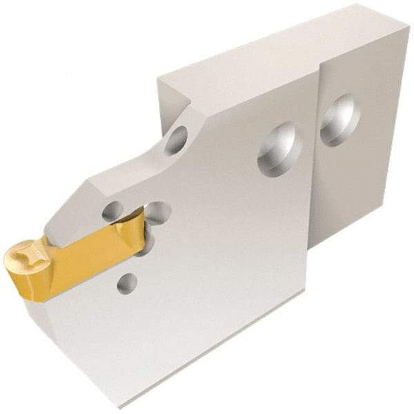 Iscar - 5mm Groove Width, 25mm Max Depth of Cut, Left Hand Cut, HFAE Indexable Grooving Blade - DGN/DGNC/DGNM-C, DGN/DGNM-J/JS/JT, DGN-UT/UA, DGN-W, GRIP, HFPR/L, HGPL Insert Style, Series Heliface - Eagle Tool & Supply
