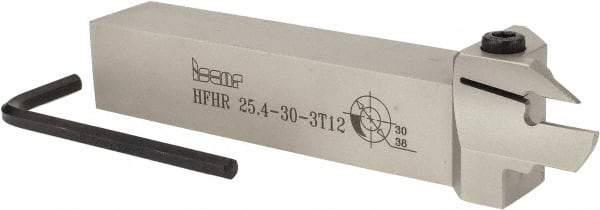 Iscar - HFH, External, Right Hand, 0.47" Max Depth of Cut, 0.118" Min Groove Width, Indexable Grooving Tool Holder - HFPR Insert Compatibility, 1" Shank Height, 1" Shank Width, 6" OAL - Eagle Tool & Supply