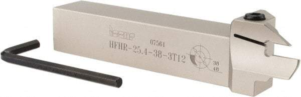 Iscar - HFH, External, Right Hand, 0.47" Max Depth of Cut, 0.118" Max Groove Width, Indexable Grooving Tool Holder - HFPR 30.. Insert Compatibility, 1" Shank Height, 1" Shank Width, 6" OAL - Eagle Tool & Supply