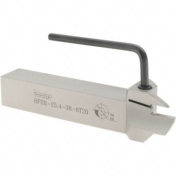 Iscar - HFH, External, Right Hand, 0.79" Max Depth of Cut, 0.236" Max Groove Width, Indexable Grooving Tool Holder - DGN 6303, GRIP 6.., HFPR 6004 Insert Compatibility, 1" Shank Height, 1" Shank Width, 6" OAL - Eagle Tool & Supply