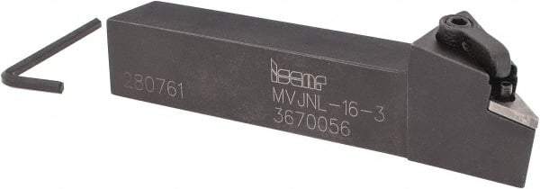 Iscar - MVJN, Left Hand Cut, 1" Shank Height x 1" Shank Width, Negative Rake Indexable Turning Toolholder - VN..33. Insert Compatibility, Series Isoturn - Eagle Tool & Supply