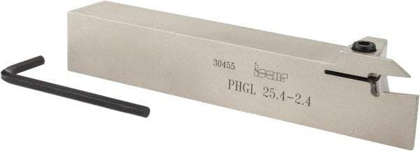 Iscar - PHG, External, Left Hand, 0.67" Max Depth of Cut, 3/32 to 1/8" Groove Width, Indexable Grooving Tool Holder - GDMW 2.4 Insert Compatibility, 1" Shank Height, 1" Shank Width, 6" OAL - Eagle Tool & Supply