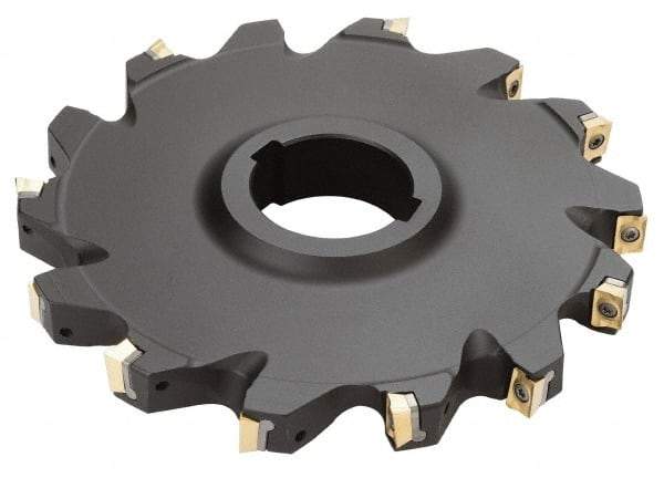 Iscar - Arbor Hole Connection, 0.51" Cutting Width, 1.81" Depth of Cut, 6" Cutter Diam, 1-1/2" Hole Diam, 12 Tooth Indexable Slotting Cutter - SDN Toolholder, QDMT 1205PDTN-HQ Insert - Eagle Tool & Supply