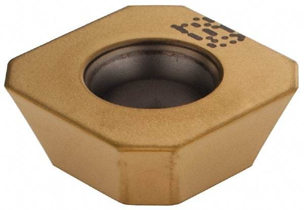Iscar - SEMW43 Grade IC250 Carbide Milling Insert - TiCN/TiN Finish, 0.1874" Thick, 1/2" Inscribed Circle - Eagle Tool & Supply