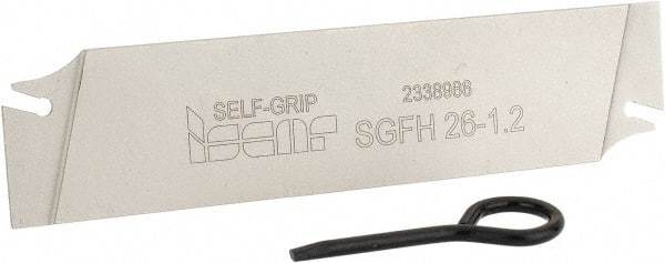 Iscar - 1.0236" Blade Height, 0.037" Blade Width, 4.3307" OAL, Neutral Cut, Double End Indexable Cut-Off Blade - SGFH Blade, Self Grip Series - Eagle Tool & Supply