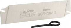 Iscar - 1.0236" Blade Height, 0.037" Blade Width, 4.3307" OAL, Neutral Cut, Double End Indexable Cut-Off Blade - SGFH Blade, Self Grip Series - Eagle Tool & Supply