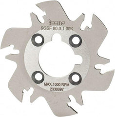 Iscar - Arbor Hole Connection, 3/32" Cutting Width, 0.63" Depth of Cut, 3.15" Cutter Diam, 1" Hole Diam, 6 Tooth Indexable Slotting Cutter - SGSF Toolholder, GSFN, GSFU Insert - Eagle Tool & Supply