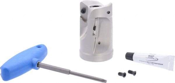 Iscar - 2" Cut Diam, 1" Arbor Hole, 1.55" Max Depth of Cut, Indexable Chamfer & Angle Face Mill - 4 Inserts, APCR 22.... Insert, Right Hand Cut, 2 Flutes, Series SM - Eagle Tool & Supply