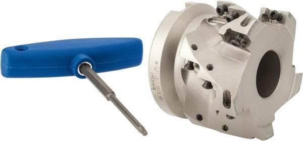 Iscar - 15 Inserts, 3" Cut Diam, 1-1/4" Arbor Diam, 1-1/2" Max Depth of Cut, Indexable Square-Shoulder Face Mill - 0/90° Lead Angle, 2.38" High, AD..1505.. & HM90 AD..1505.. Insert Compatibility, Series SM - Eagle Tool & Supply