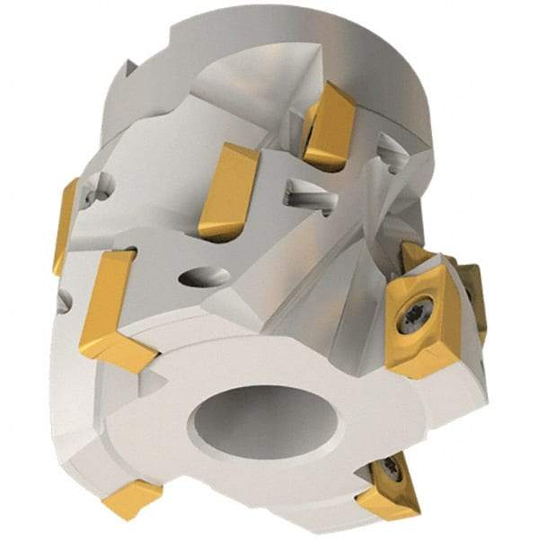Iscar - 4" Cut Diam, 1-1/2" Arbor Hole, 1-1/2" Max Depth of Cut, 0.4° Indexable Chamfer & Angle Face Mill - 18 Inserts, HM 90 ADKT 1505... Insert, Right Hand Cut, 6 Flutes, Series SM - Eagle Tool & Supply