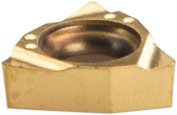 Iscar - WBMT520 Grade IC530N Cermet Turning Insert - TiCN/TiN Finish, 80° Trigon, 5/32" Inscr Circle, 1/16" Thick, 0.0079" Corner Radius - Eagle Tool & Supply