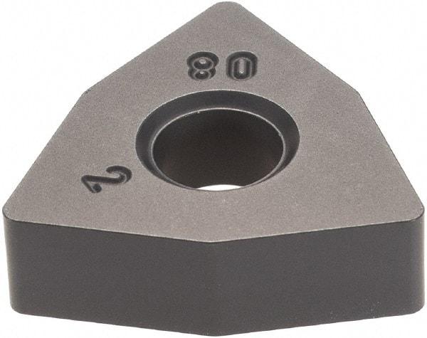 Iscar - WNMA432 Grade IC428 Carbide Turning Insert - TiC/Al2O3 Finish, 80° Trigon, 1/2" Inscr Circle, 3/16" Thick, 1/32" Corner Radius - Eagle Tool & Supply