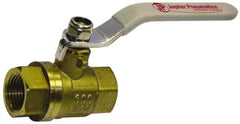 Value Collection - 3/8" Pipe, Full Port, Brass Full Port Ball Valve - Inline - Two Way Flow, FNPT x FNPT Ends, Lever Handle, 600 WOG, 150 WSP - Eagle Tool & Supply