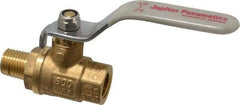 Value Collection - 1/4" Pipe, Full Port, Brass UL Listed Ball Valve - Inline - Two Way Flow, MNPT x FNPT Ends, Lever Handle, 600 WOG, 150 WSP - Eagle Tool & Supply