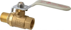 Value Collection - 3/8" Pipe, Full Port, Brass Full Port Ball Valve - Inline - Two Way Flow, MNPT x FNPT Ends, Lever Handle, 600 WOG, 150 WSP - Eagle Tool & Supply