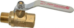 Value Collection - 1/2" Pipe, Full Port, Brass Full Port Ball Valve - Inline - Two Way Flow, MNPT x FNPT Ends, Lever Handle, 600 WOG, 150 WSP - Eagle Tool & Supply