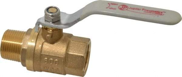 Value Collection - 3/4" Pipe, Full Port, Brass Full Port Ball Valve - Inline - Two Way Flow, MNPT x FNPT Ends, Lever Handle, 600 WOG, 150 WSP - Eagle Tool & Supply